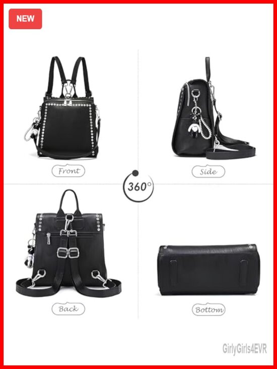 Convertible Backpack Purse - Fashion Tote Backpack Shoulder Bag, Faux Leather main image 4
